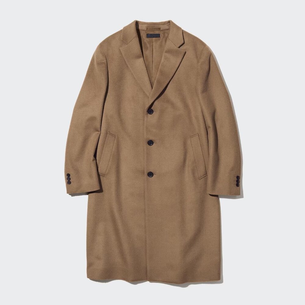 Uniqlo Wool Cashmere Chesterfield Coat - Camel